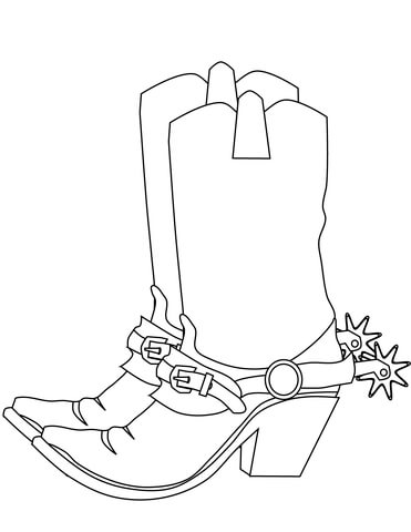 Cowboy Boots  Coloring Page